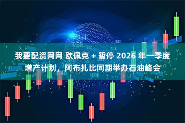 我要配资网网 欧佩克 + 暂停 2026 年一季度增产计划，阿布扎比同期举办石油峰会
